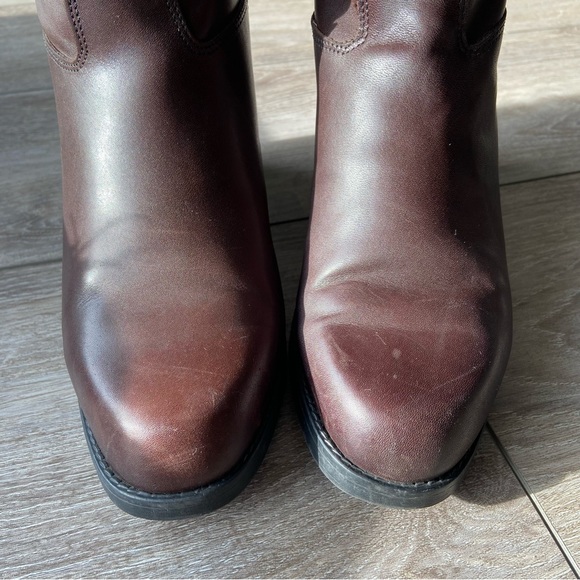 Aqua College Brown Leather Fleece Lining Riding Boots - Picture 3 of 13